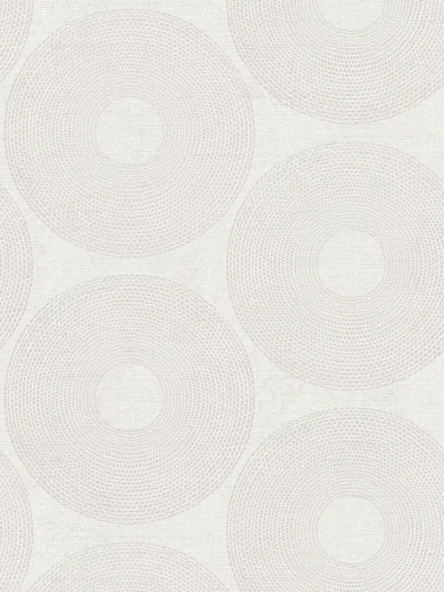 Papier peint ethnique Cercles avec motifs structurés - Gris
