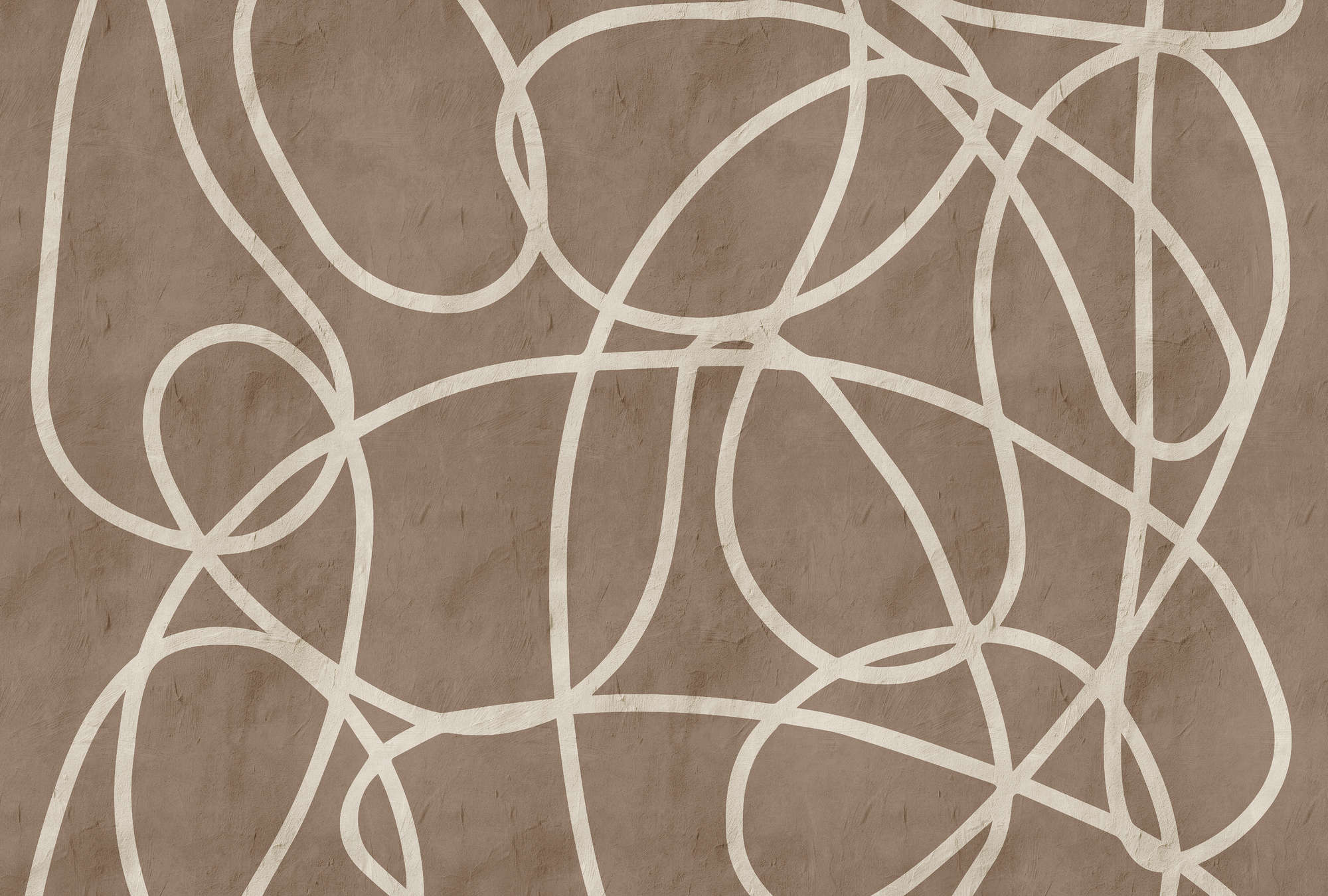             Serengeti 3 - Papier peint marron-beige mur d'argile avec design de lignes
        