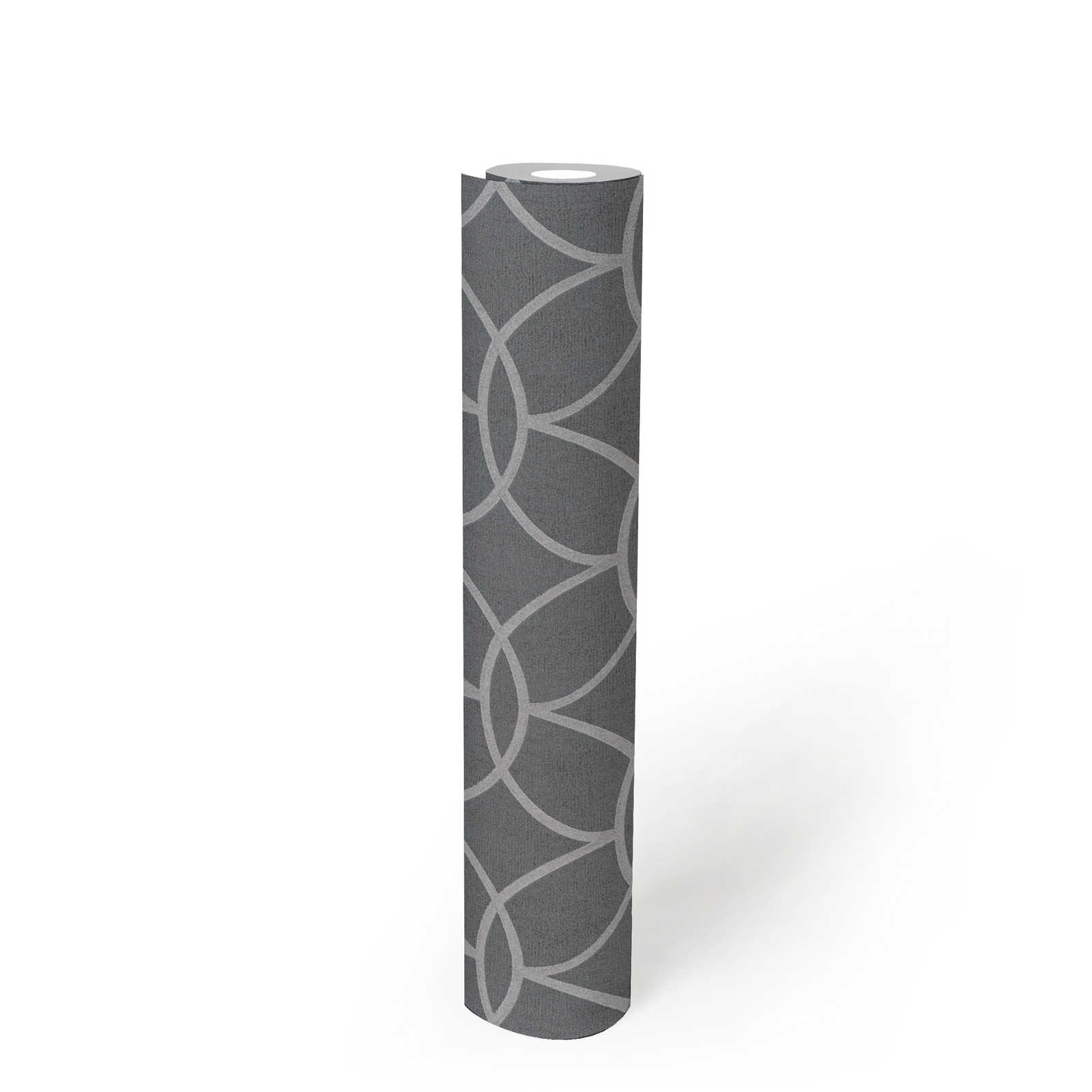             Grey pattern wallpaper with silver metallic pattern & shimmer effect - grey, metallic
        