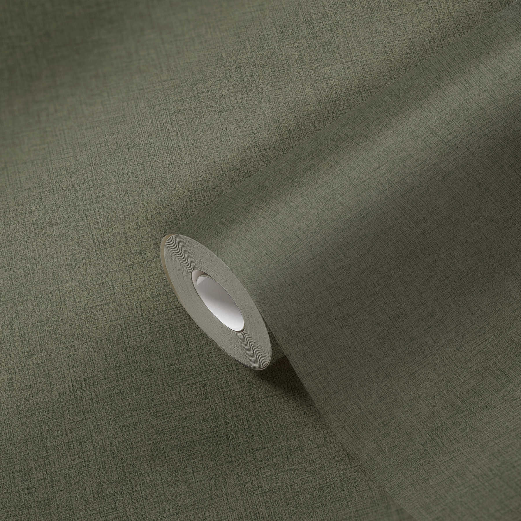             Papel pintado no tejido liso con aspecto textil - verde
        