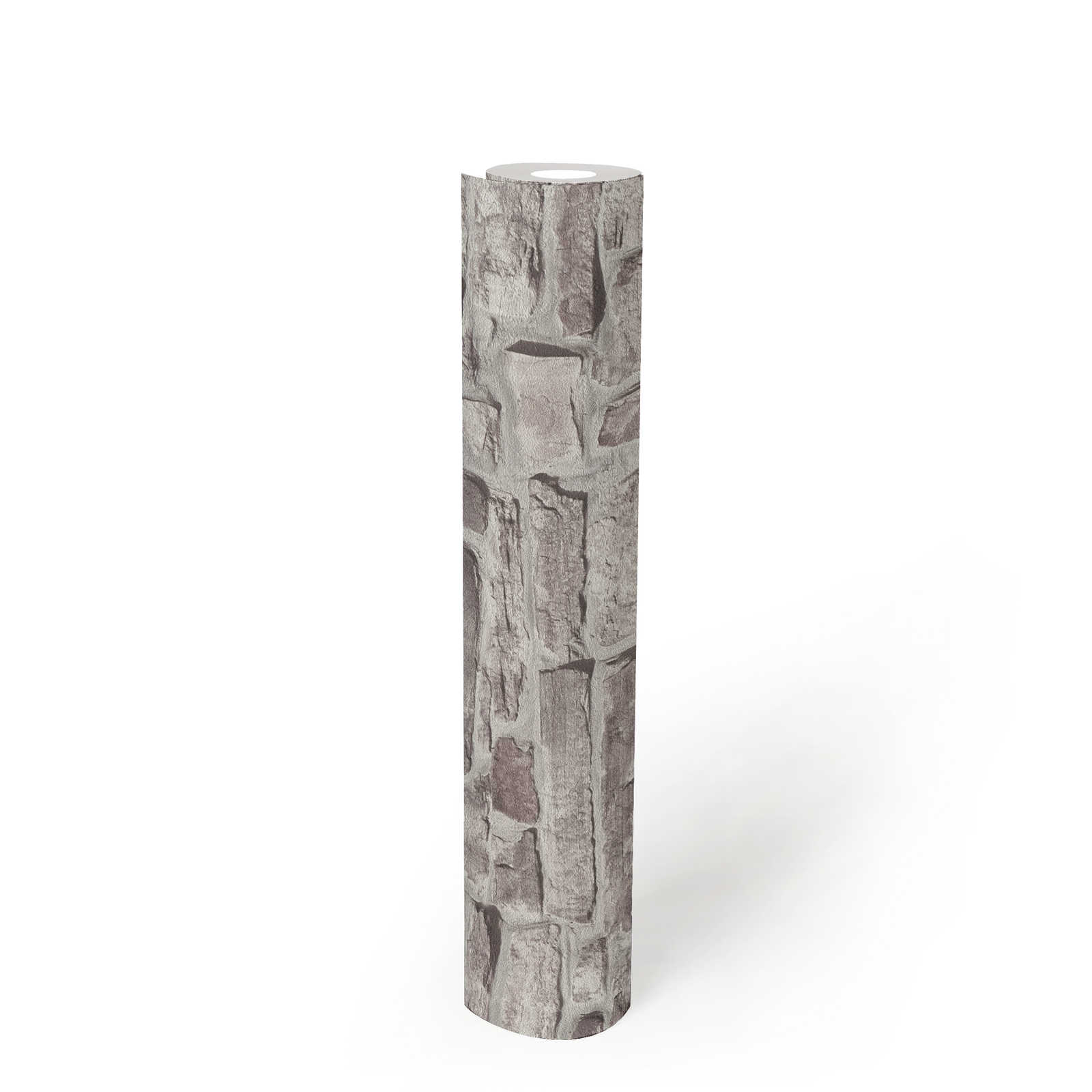             Steenlook vliesbehang natuurlijke wandlook - grijs, grijs, wit
        