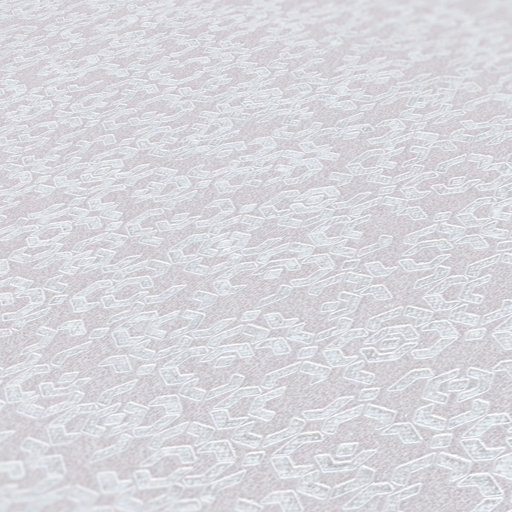             Carta da parati con texture 3D ed effetto metallizzato - crema, metallizzato, bianco
        