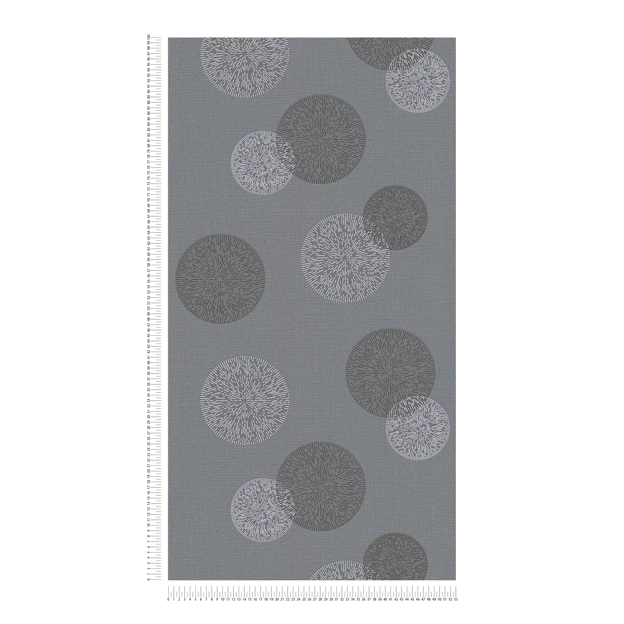             Living room wallpaper with modern circle pattern - grey
        