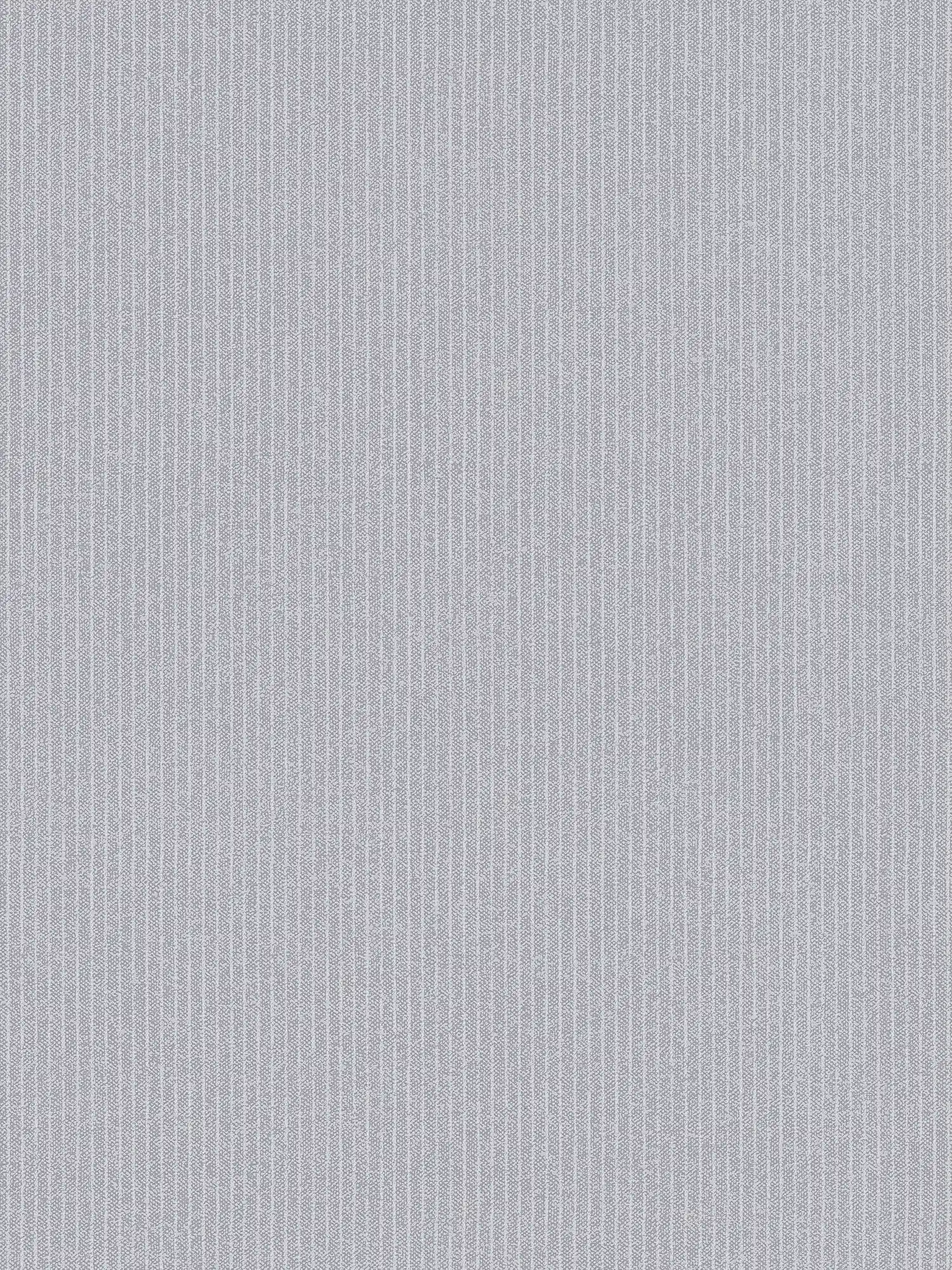Papel pintado de rayas estrechas con aspecto textil - gris
