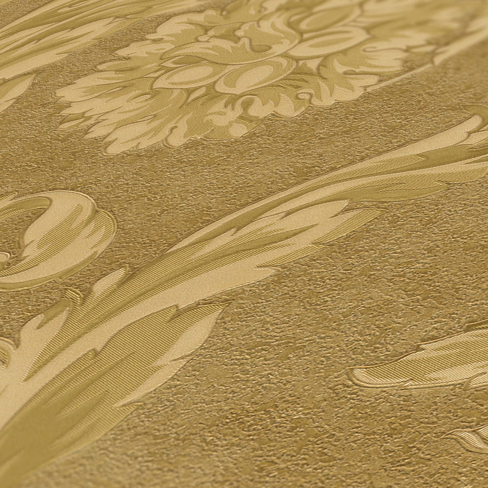             Metallic non-woven wallpaper gold ornament decor - metallic
        