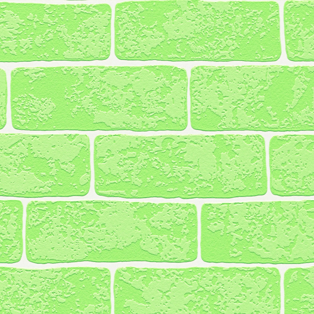             Carta da parati in tessuto non tessuto per pareti in pietra con struttura 3D - verde, bianca
        