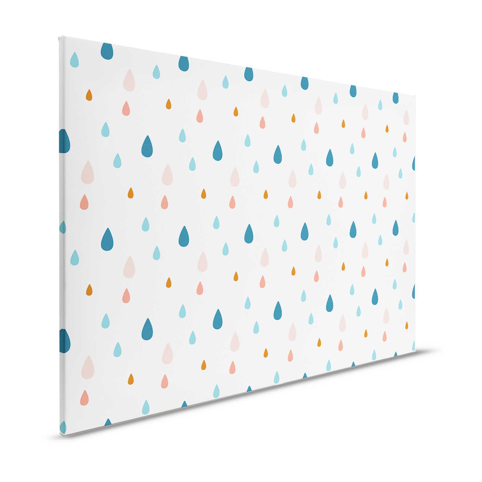 Canvas for children's room with colourful water drops - 120 cm x 80 cm
