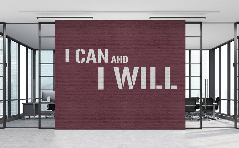            Message 3 - Red brick wall with motivational slogan - Grey, Red | Pearl smooth fleece
        