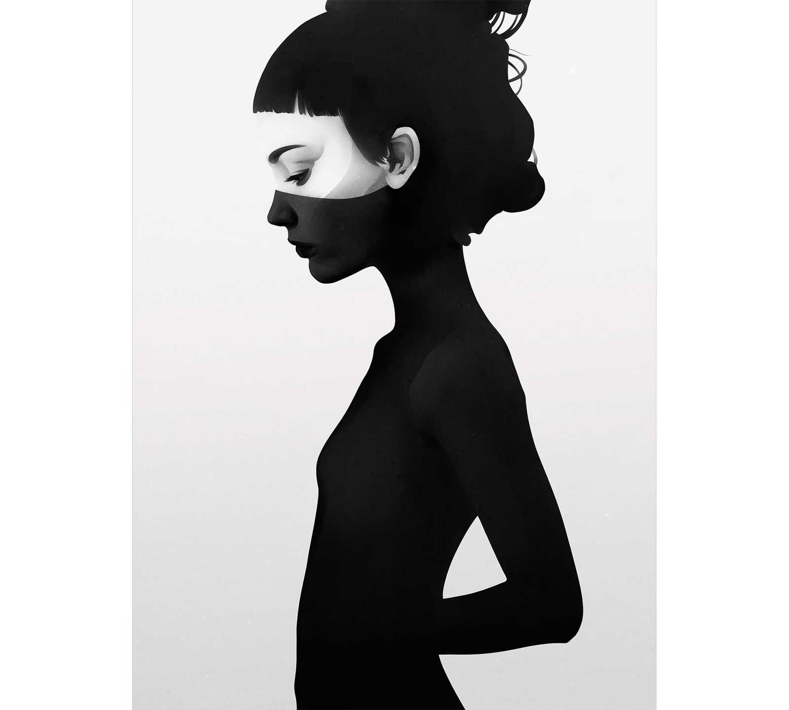         Narrow photo wallpaper Model - Black, White
    