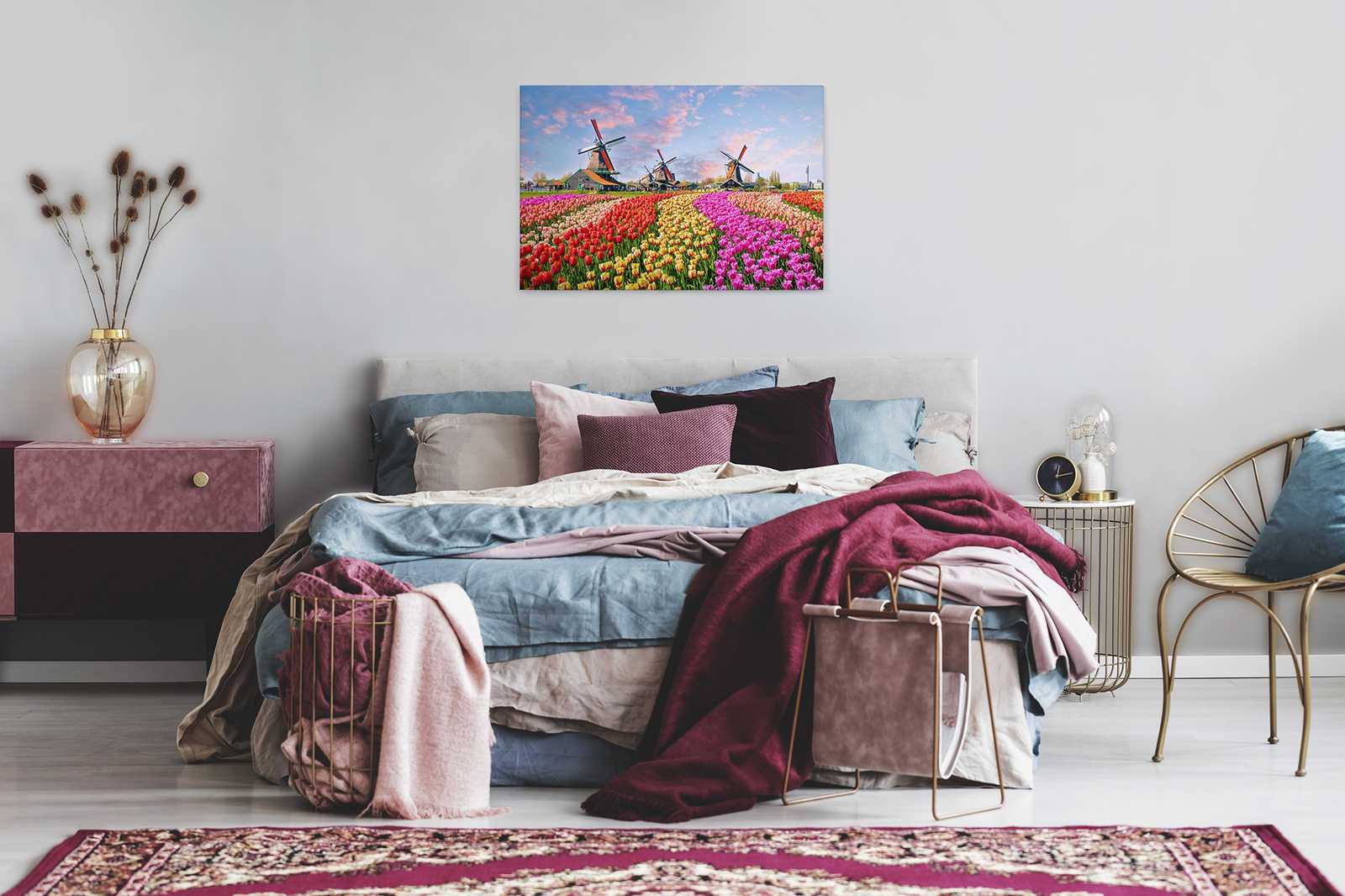             Canvas Holland Tulpen & Speldenwiel - 0,90 m x 0,60 m
        