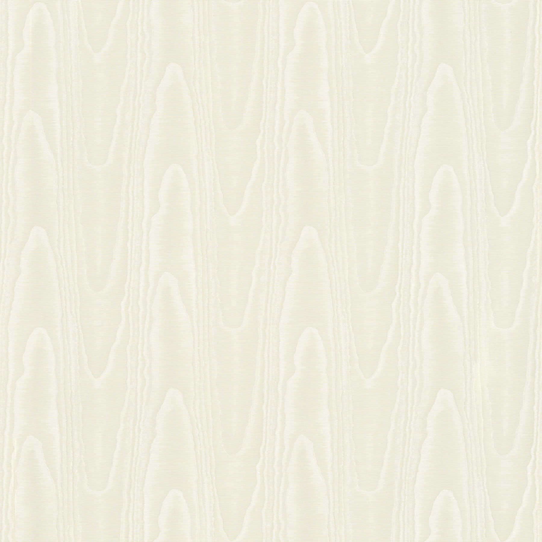 Textiel-look behangpapier crème met zijde moiré effect
