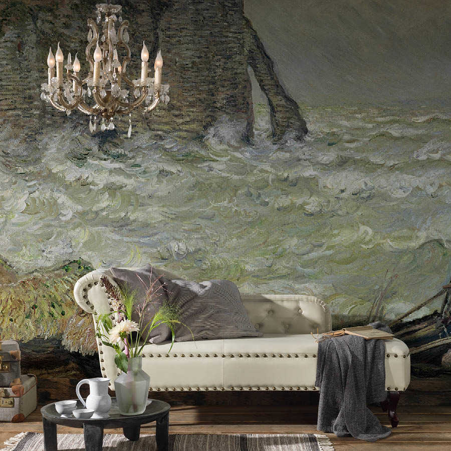         Photo wallpaper "Rough sea near Etretat" by Claude Monet
    
