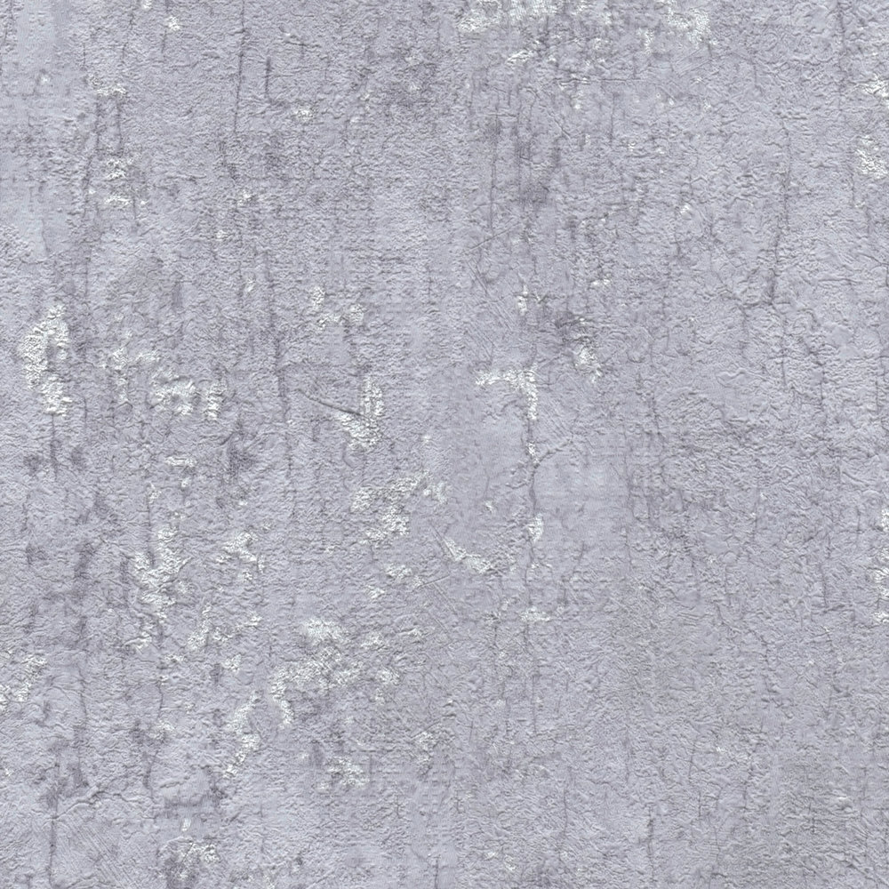             Carta da parati grigia effetto intonaco in look usato - grigio, metallizzato
        