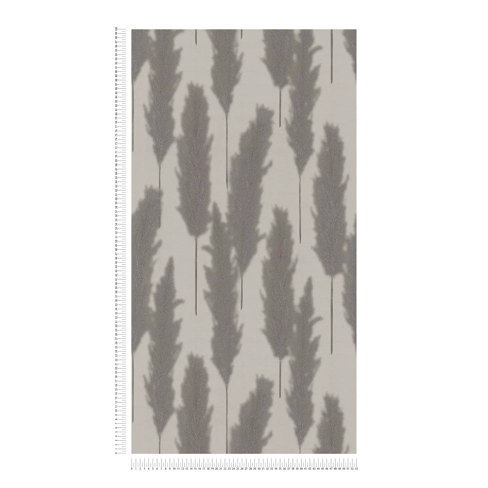             Papier peint design naturel motif herbe de la pampa - gris, blanc
        