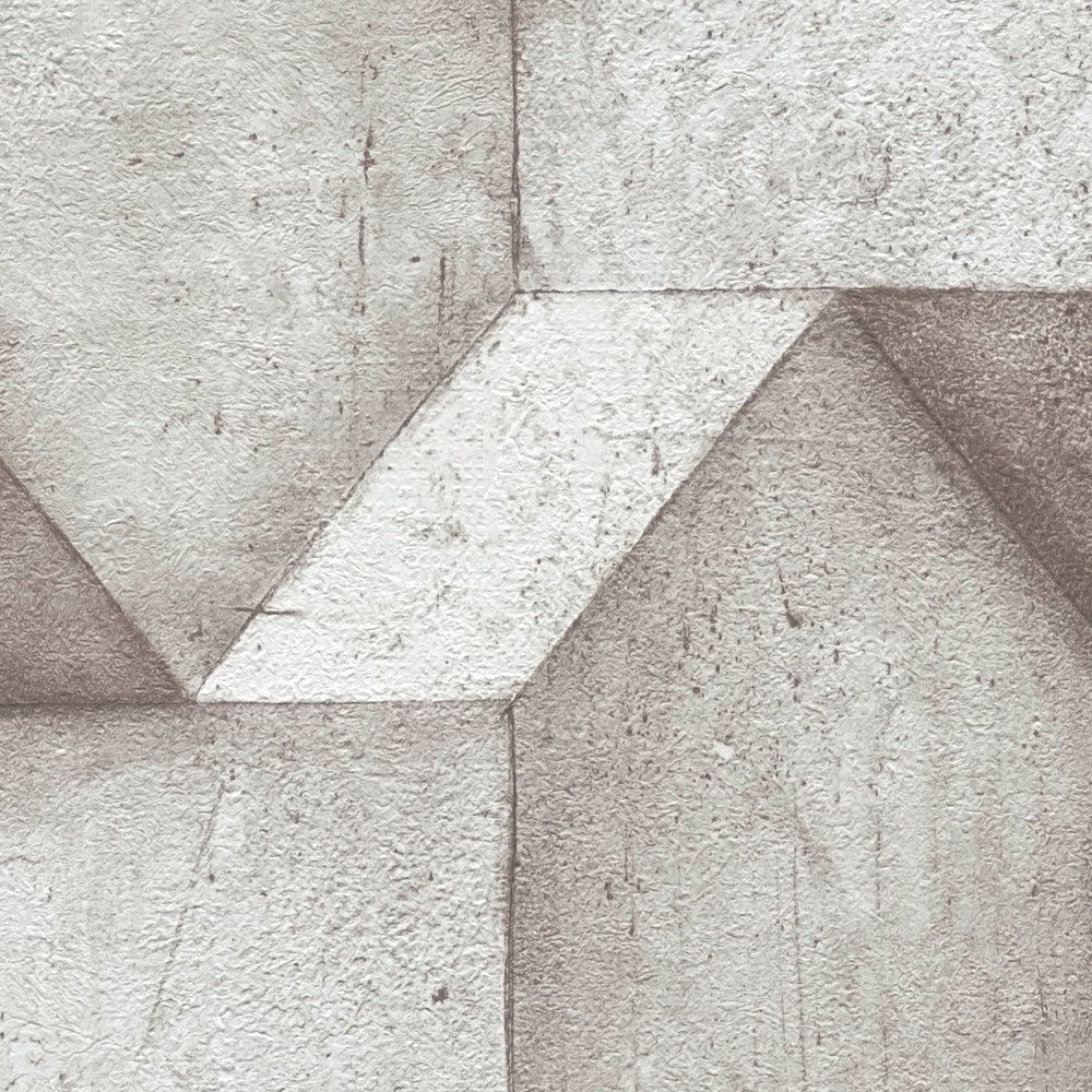             Carta da parati 3D greige con design effetto cemento - grigio, beige
        