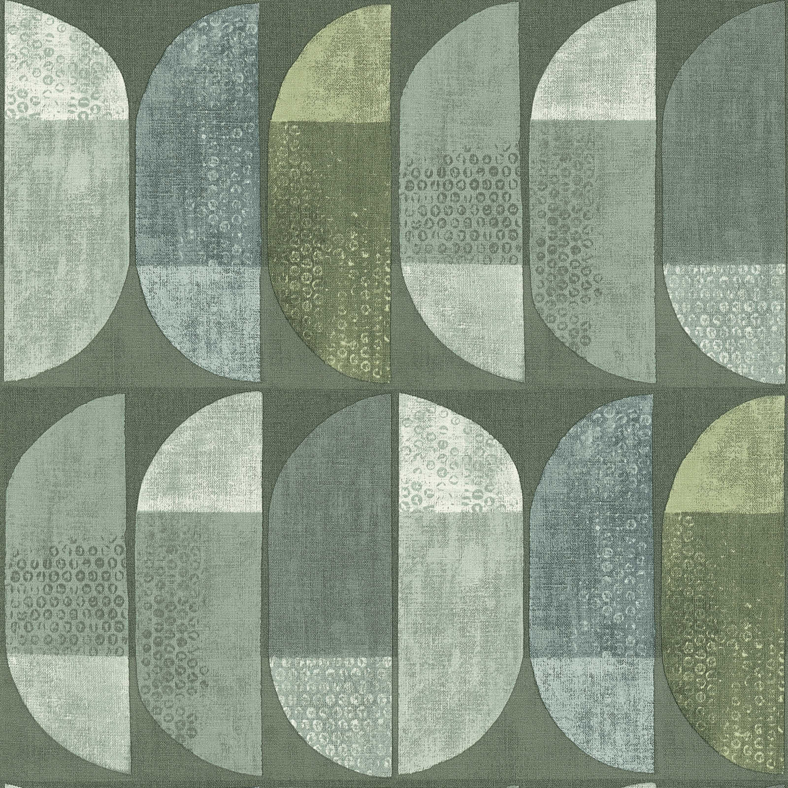        Wallpaper geometric retro pattern, Scandinavian style - green
    