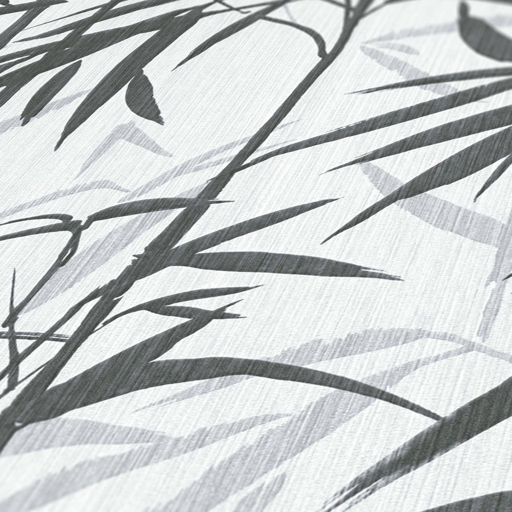             Carta da parati in tessuto non tessuto MICHALSKY con disegno di bambù in bianco e nero
        