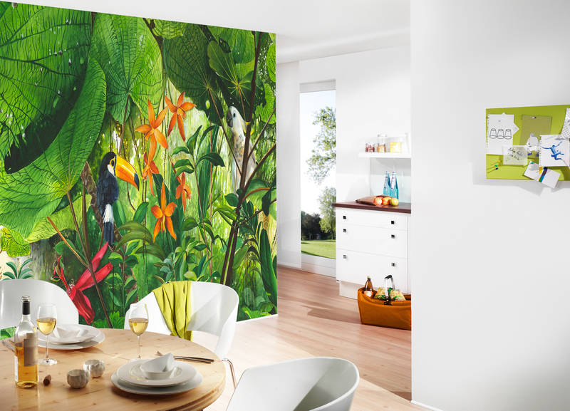             Photo wallpaper Jungle with Toucan - Premium Smooth Non-woven
        