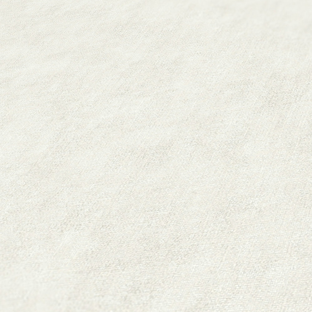             Papier peint uni aspect lin de style scandinave - Crème
        