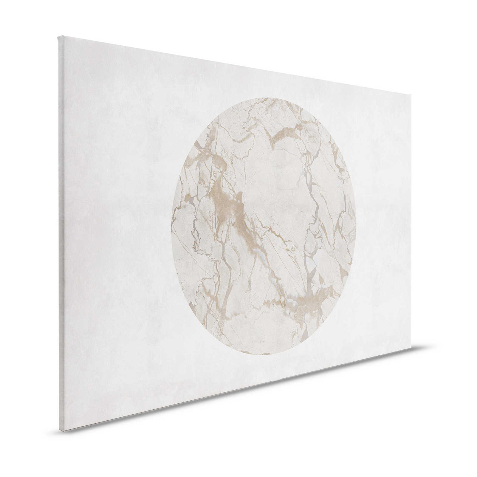 Mercurio 2 - Canvas painting Greige stone look with marble effect - 1.20 m x 0.80 m

