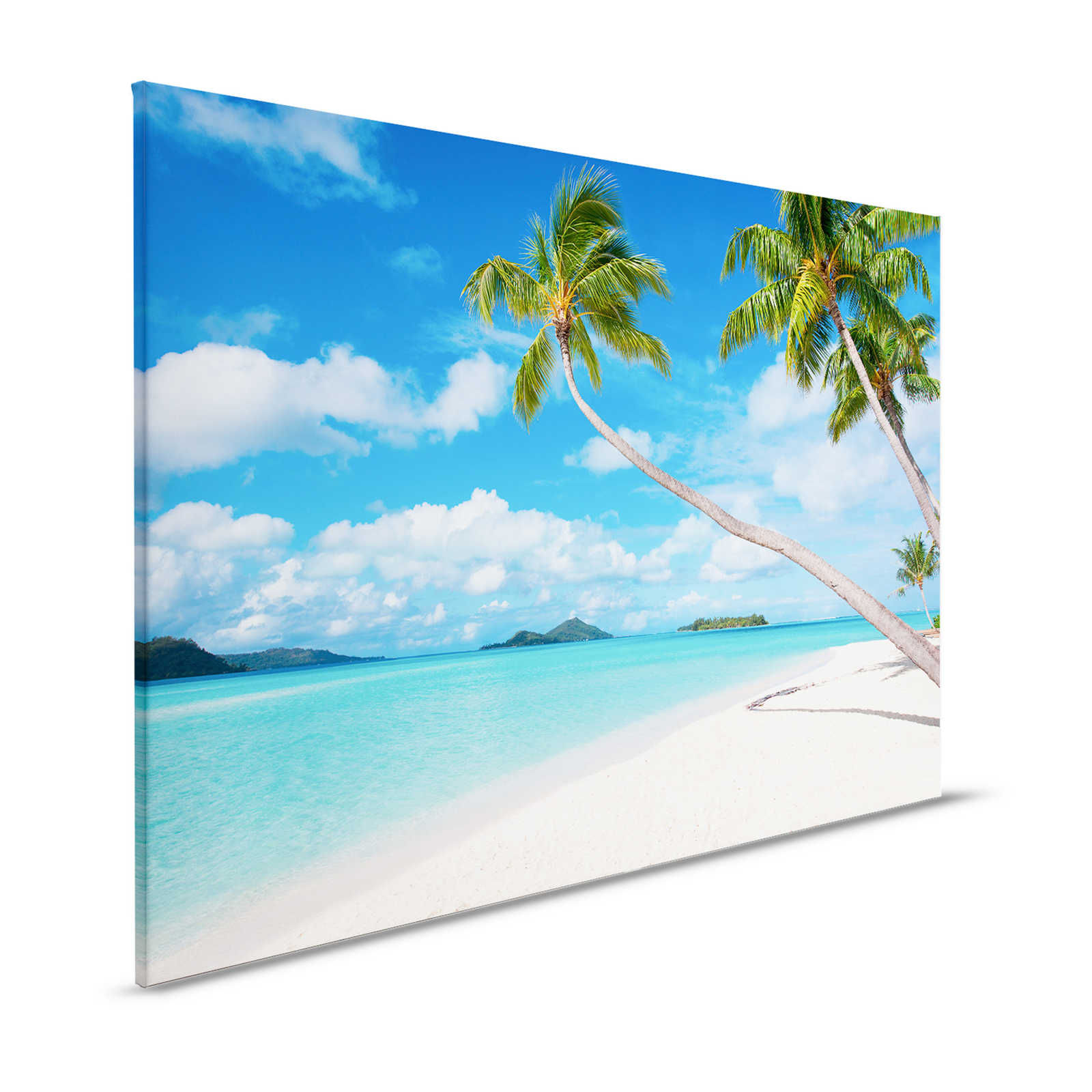 Strand met palmboom canvas schilderij en helder water - 1.20 m x 0.80 m
