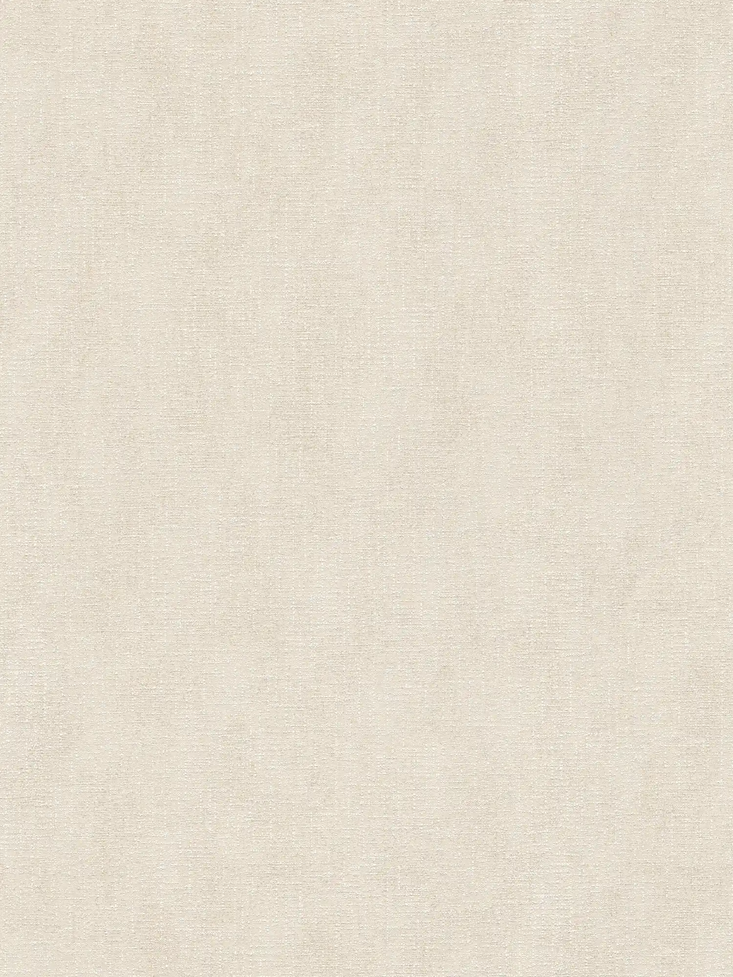 Wallpaper cream white with textile optics & shimmer effect - beige
