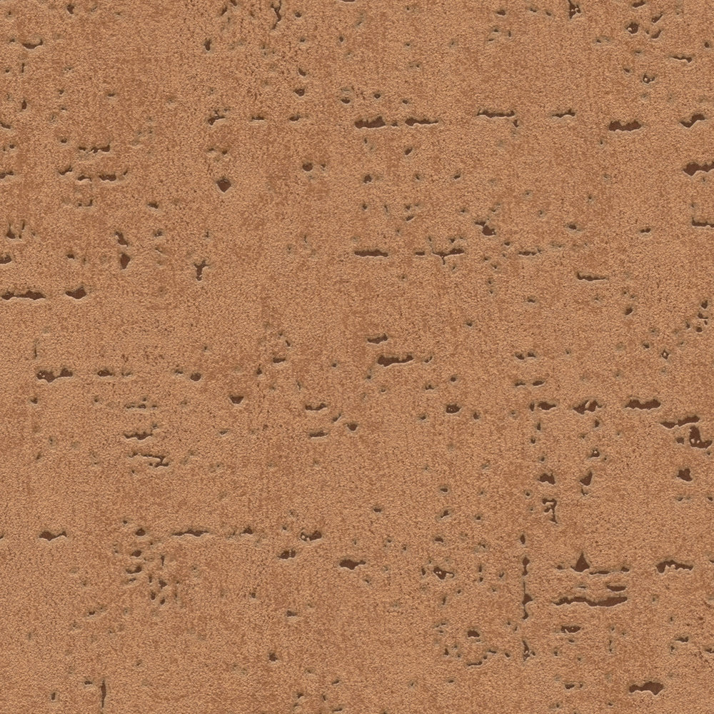             Plain wallpaper with cork motif & texture pattern - brown, orange
        