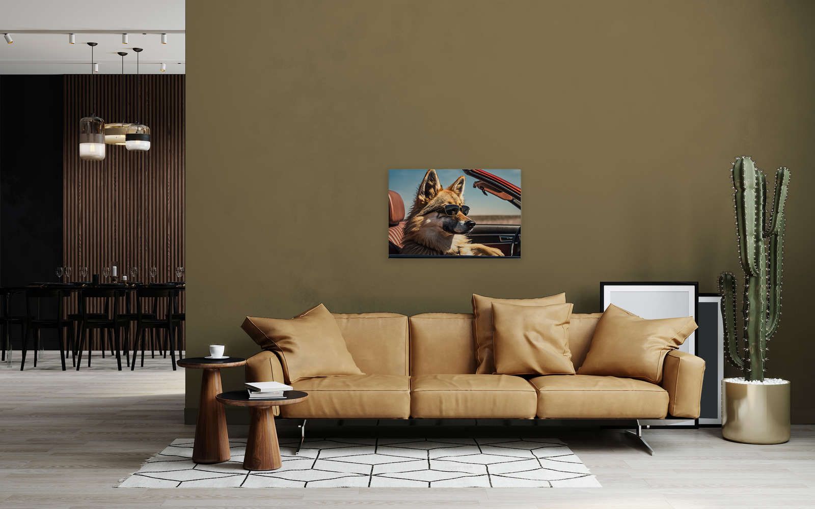             KI canvas schilderij »kruipende wolf« - 90 cm x 60 cm
        