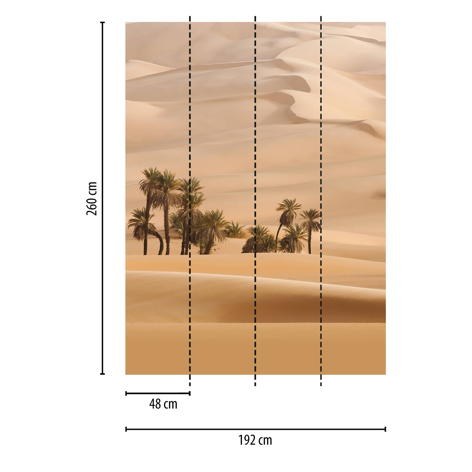             Papier peint panoramique étroit dune beige
        