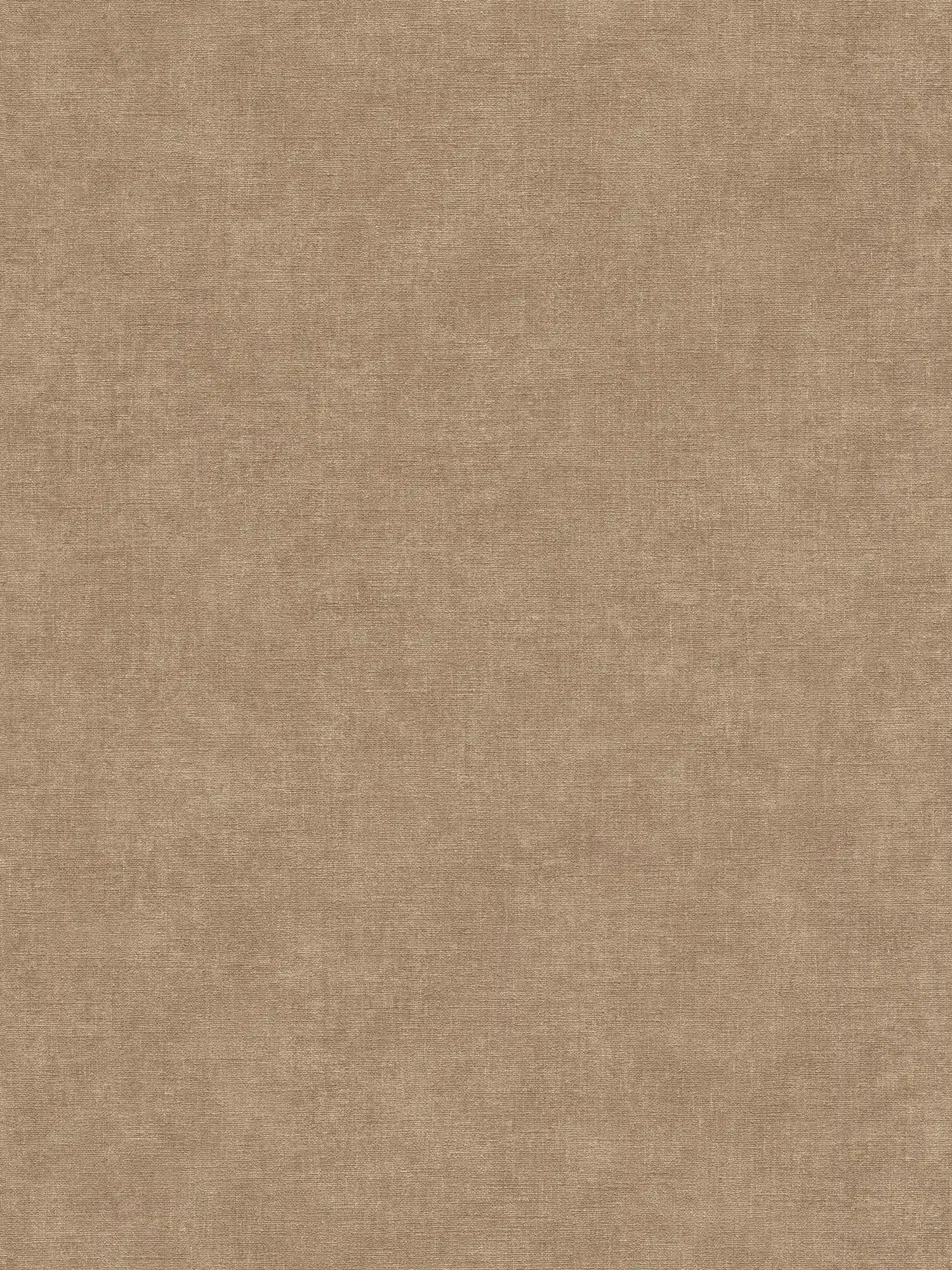 Effen vliesbehang in textiellook - bruin, beige
