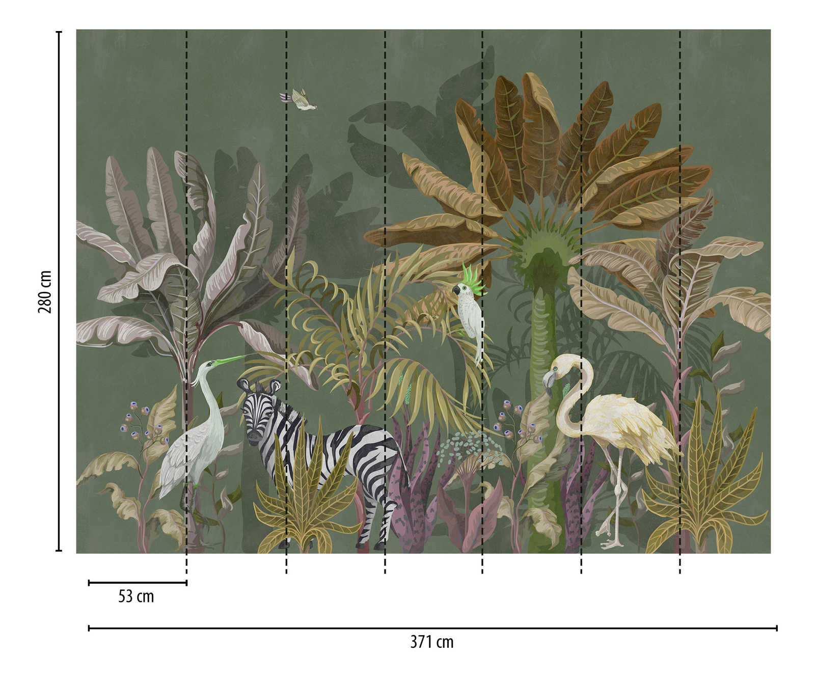             papel pintado novedad | papel pintado motivo selva animales y plantas
        