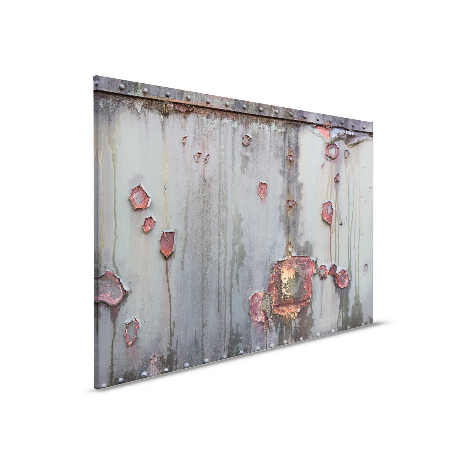         Metal Wall - Canvas painting Industrial with Rust & Used Look - 0.90 m x 0.60 m
    