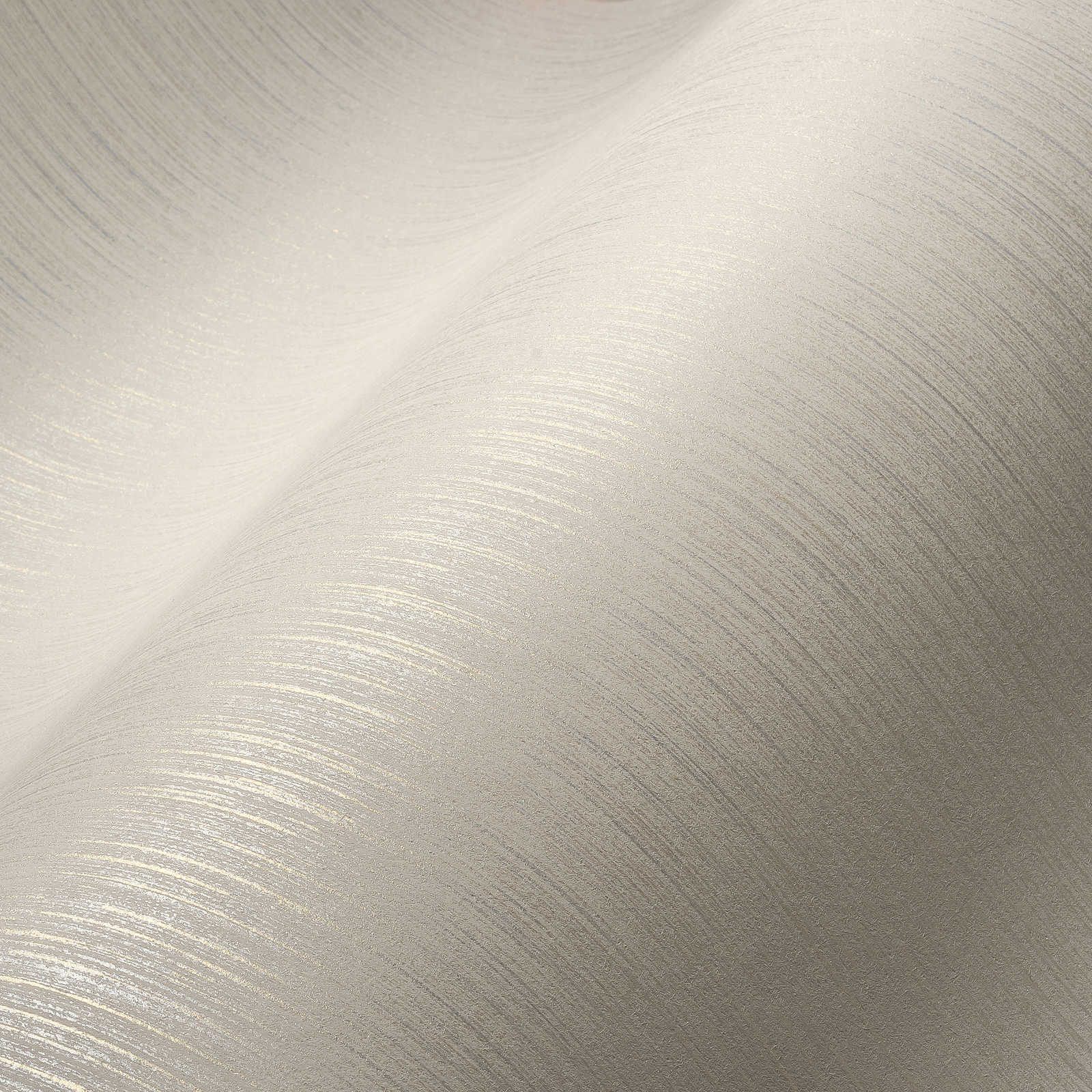             Glitter behang met gelijnd design & wilde zijde look - wit
        