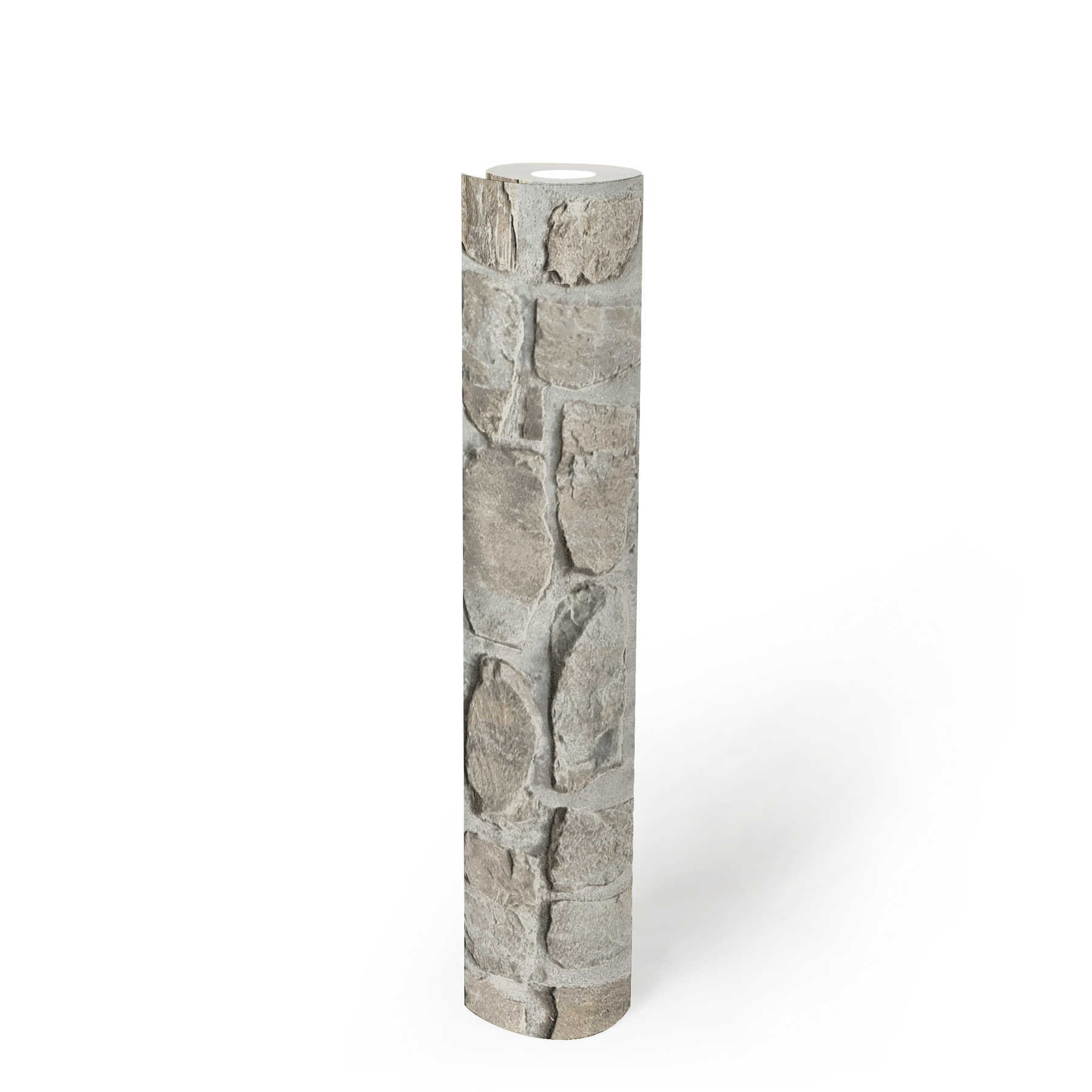             Carta da parati in pietra con muratura in pietra naturale - Grigio, Beige
        