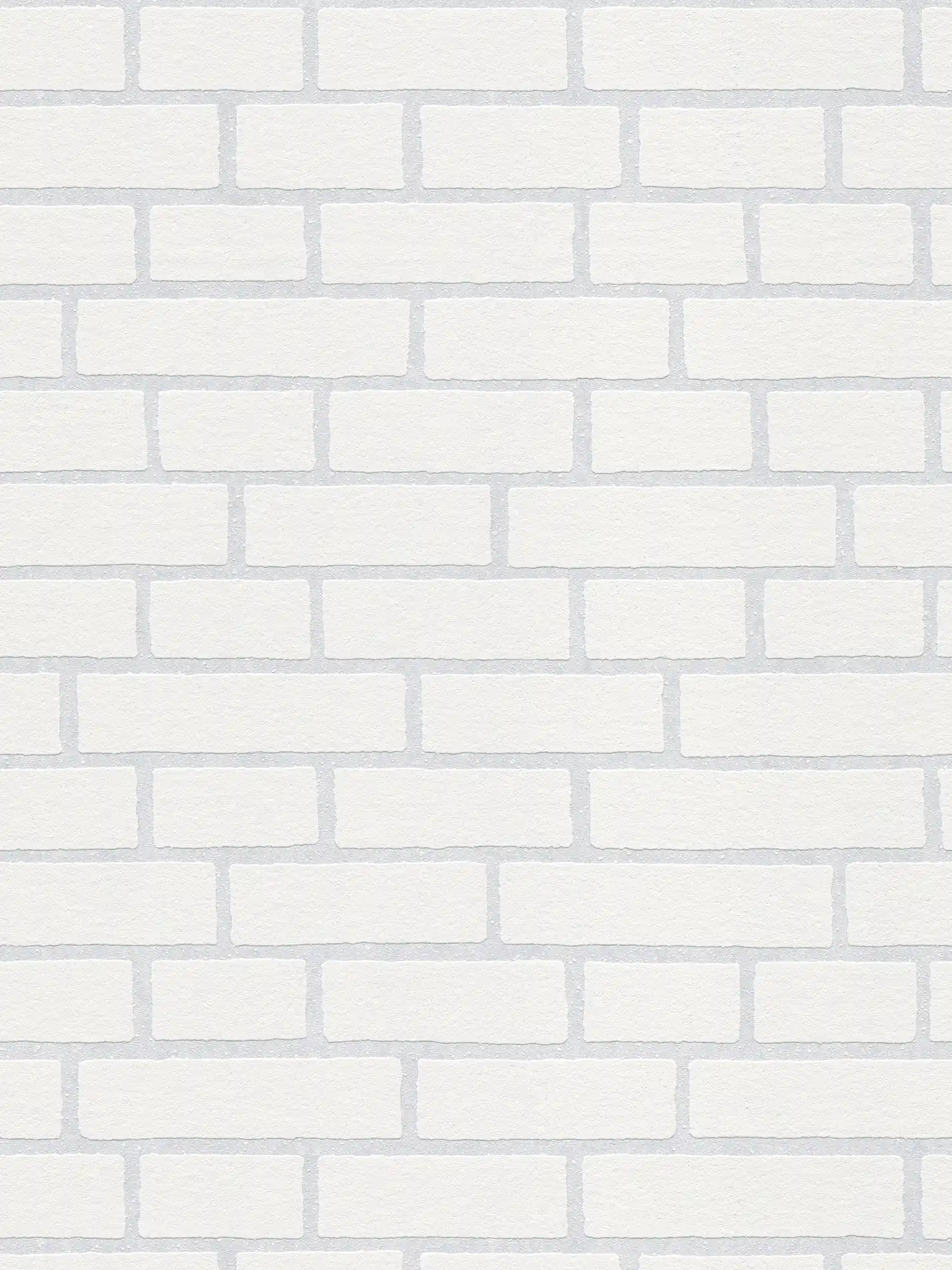 Masonry wallpaper to paint over, with 3D effect - Paintable, White
