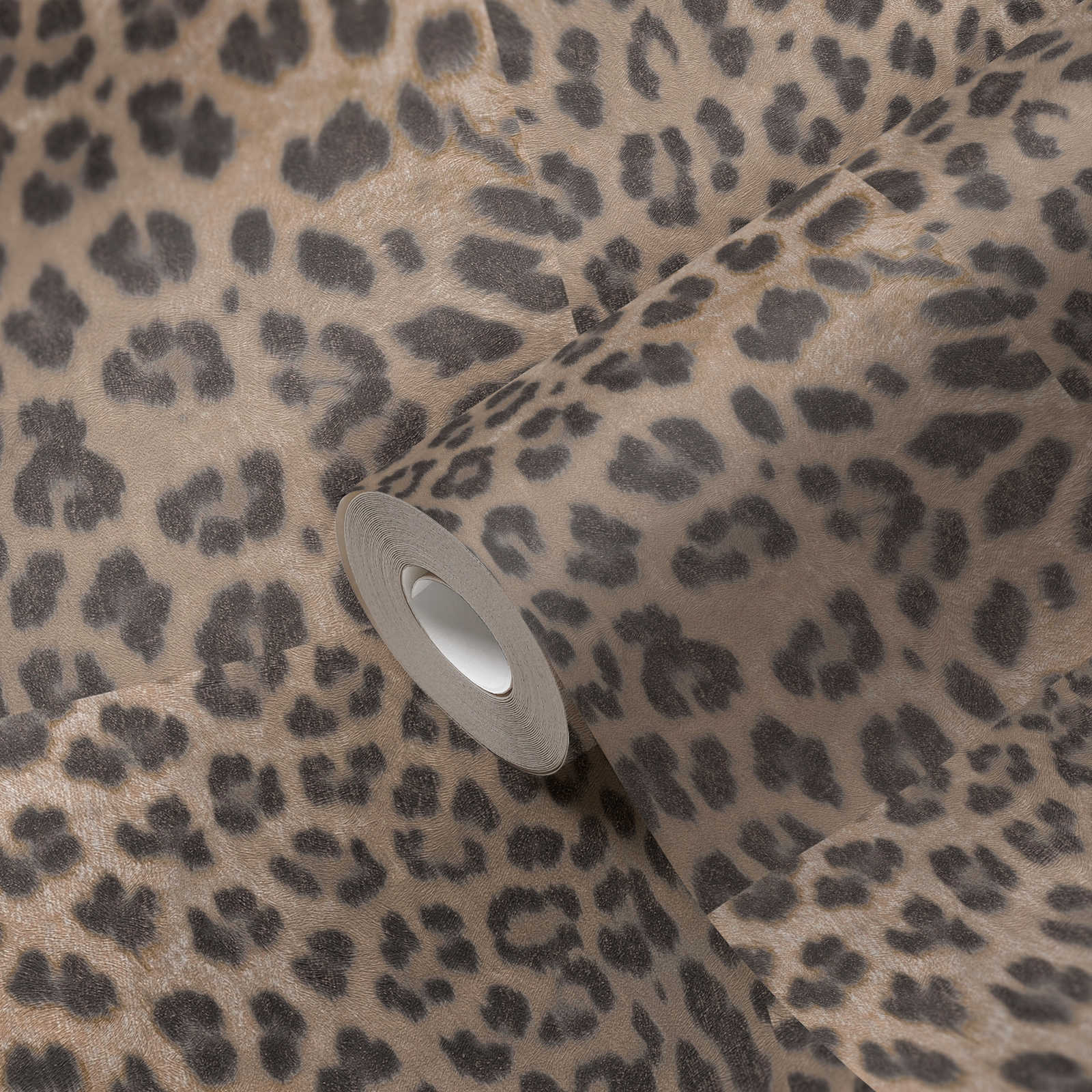             Papel pintado con estampado de animales y leopardo - Beige, Gris
        