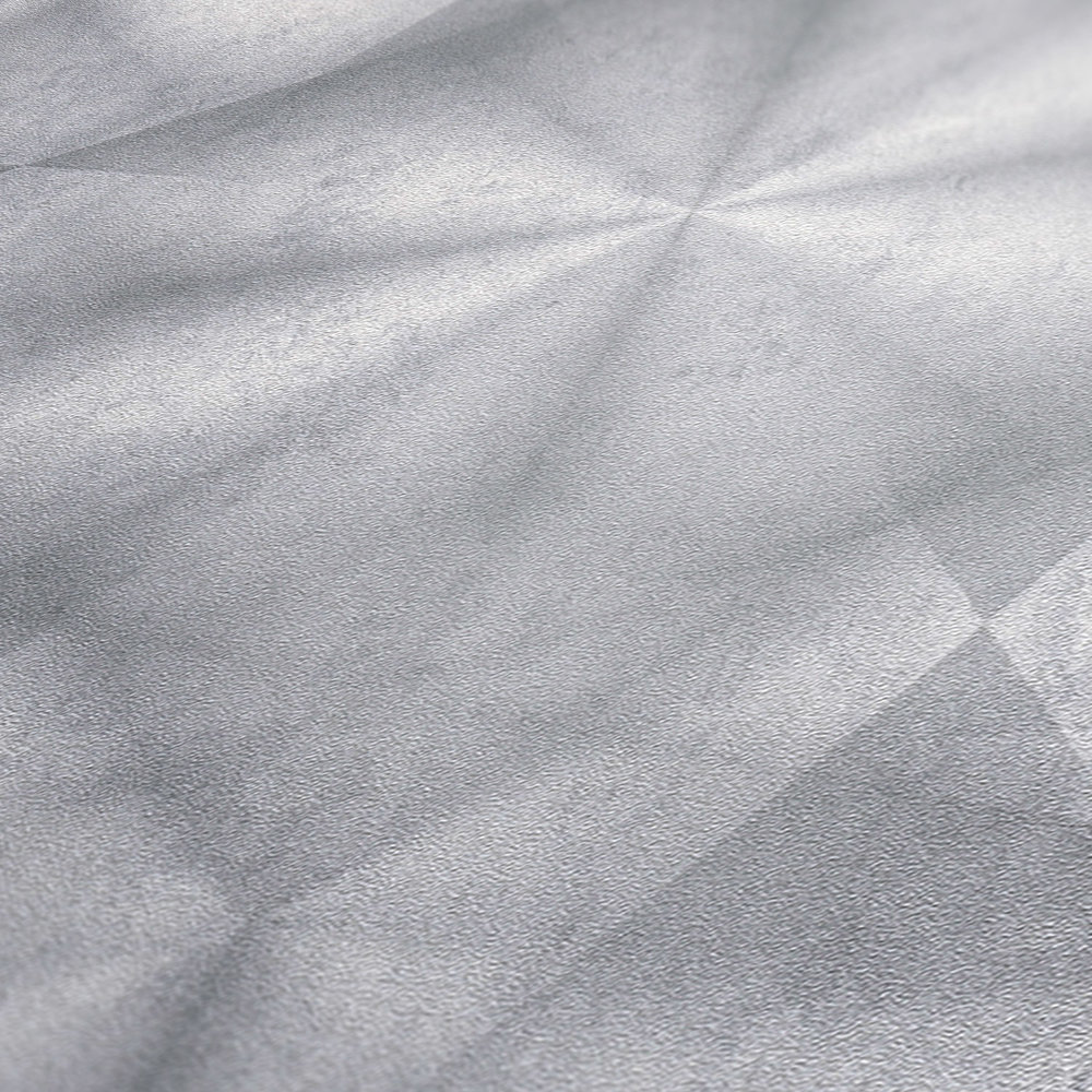             Grijs behang met caleidoscoop patroon met 3D effect - grijs, metallic
        