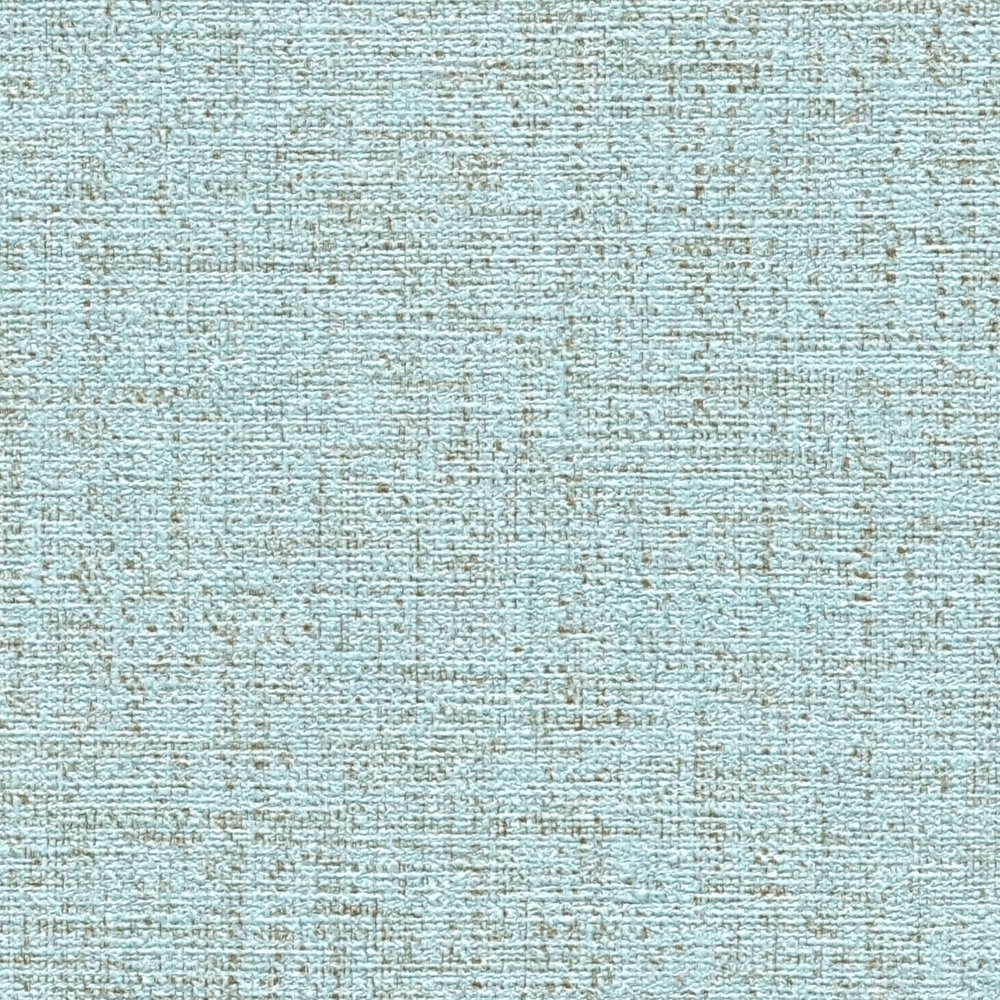             Papel pintado azul con estructura textil y efecto moteado
        