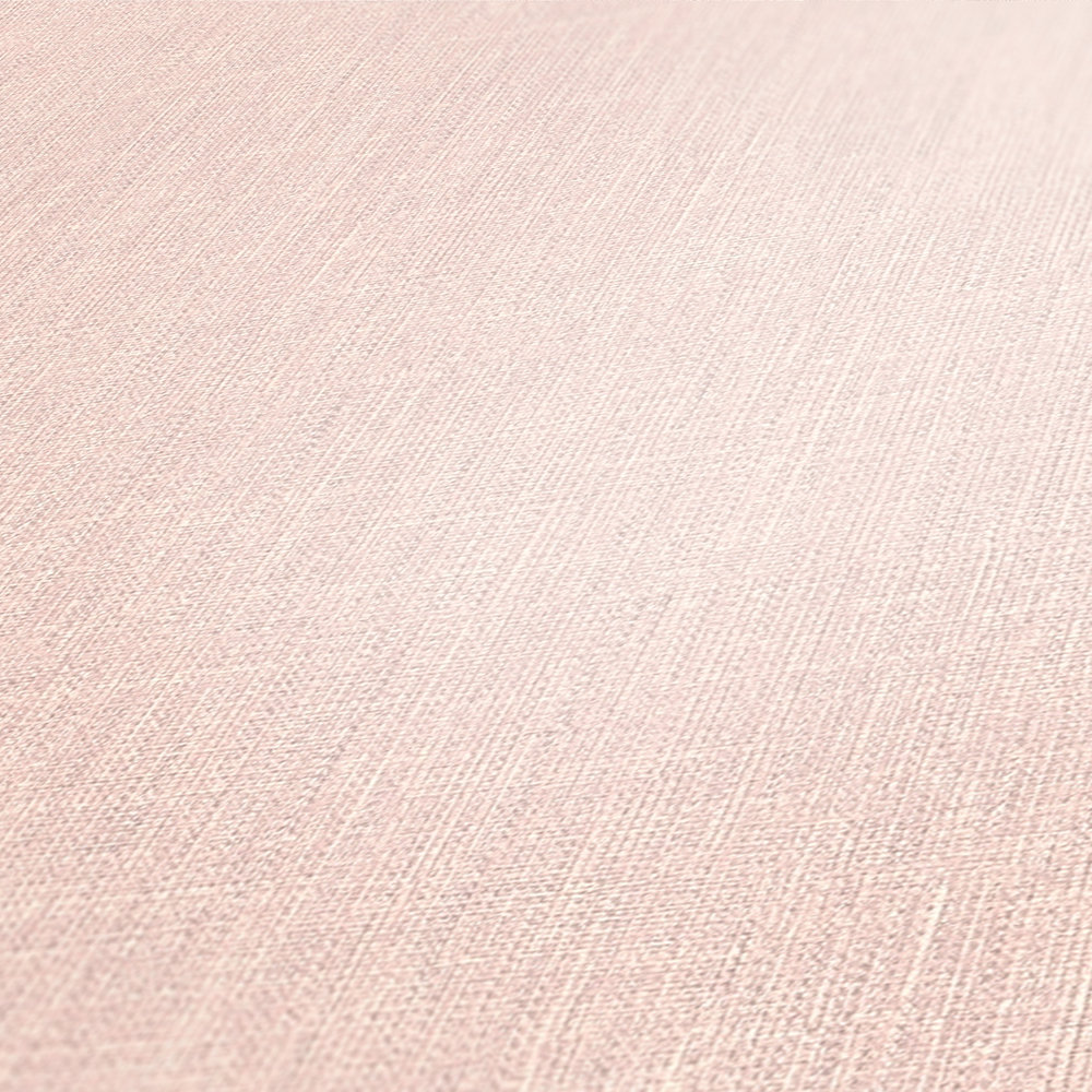             Papel pintado rosa estructura de lino liso pastel
        