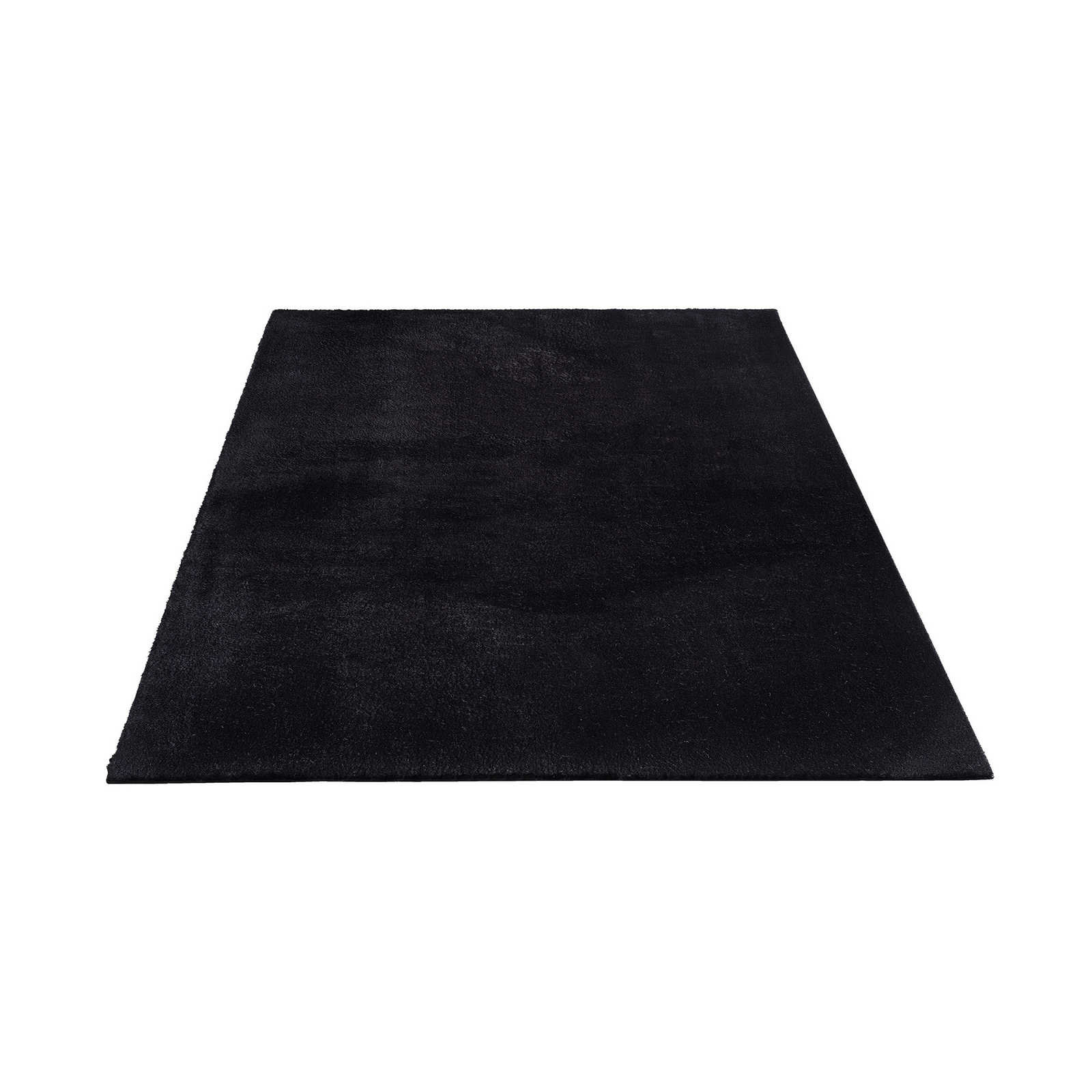 Velvety high pile carpet in black - 290 x 200 cm
