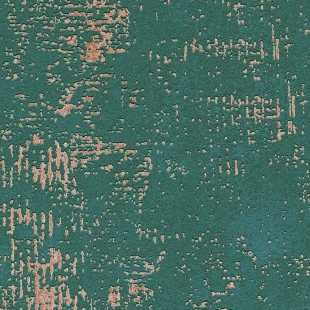             Papel pintado verde oscuro con textura y efecto metálico
        