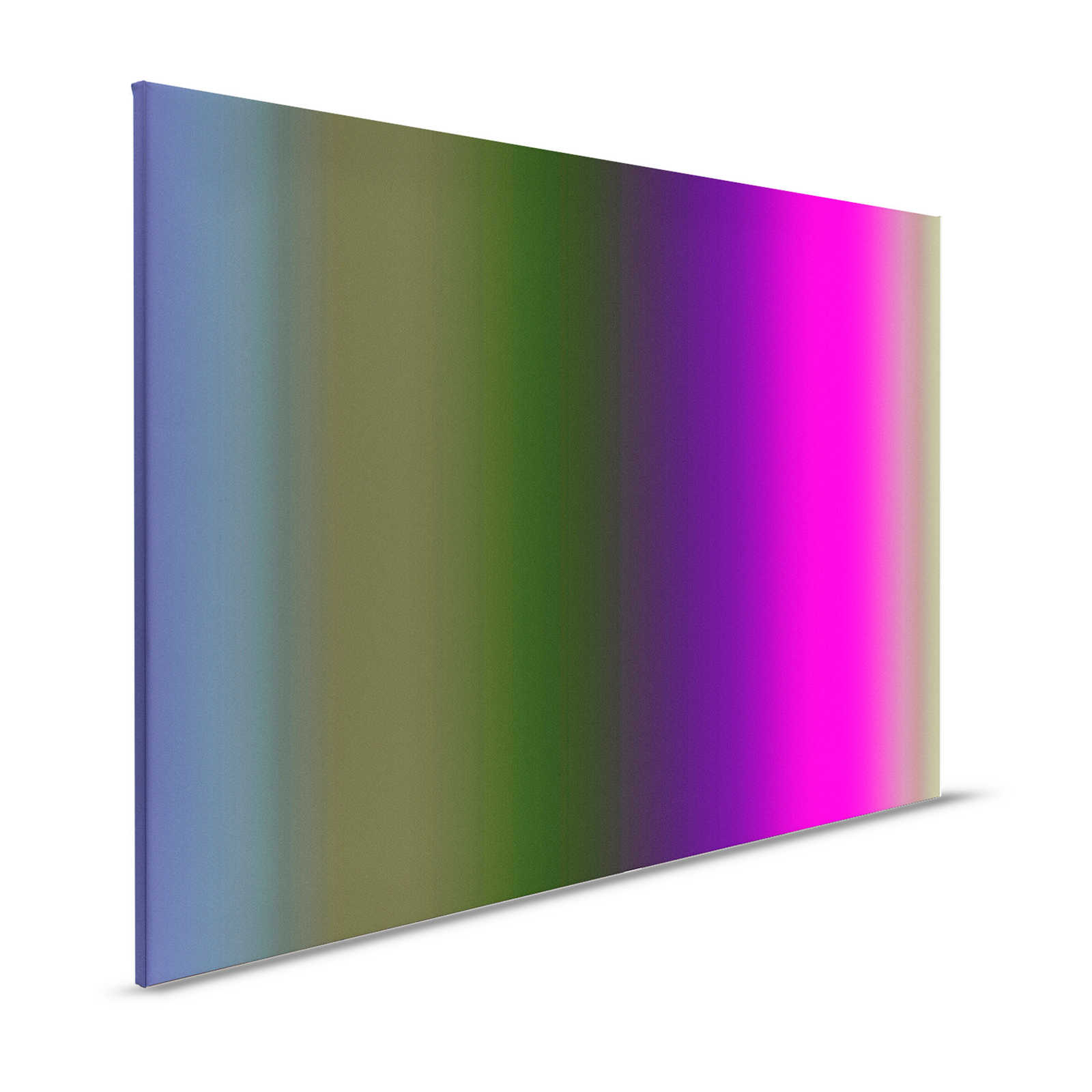 Over the Rainbow 3 - Pintura sobre lienzo espectro de colores abigarrado con rosa neón - 1,20 m x 0,80 m
