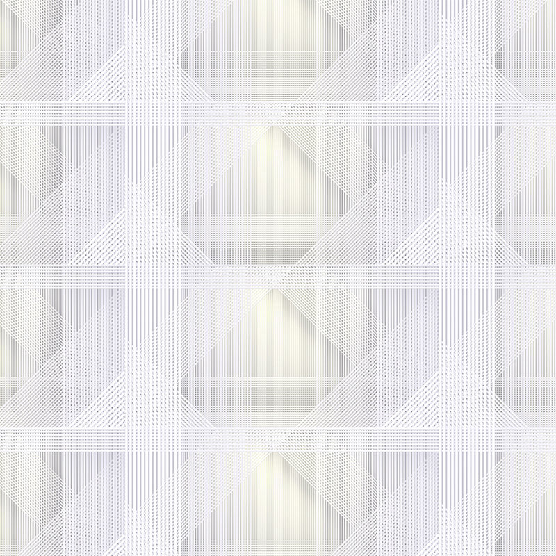 Strings 1 - Digital behang geometrisch streeppatroon - Geel, Grijs | Premium glad fleece
