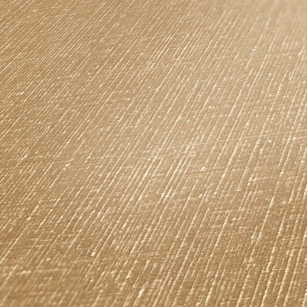             papier peint aspect lin intissé beige-or avec effet structuré - beige, métallique
        