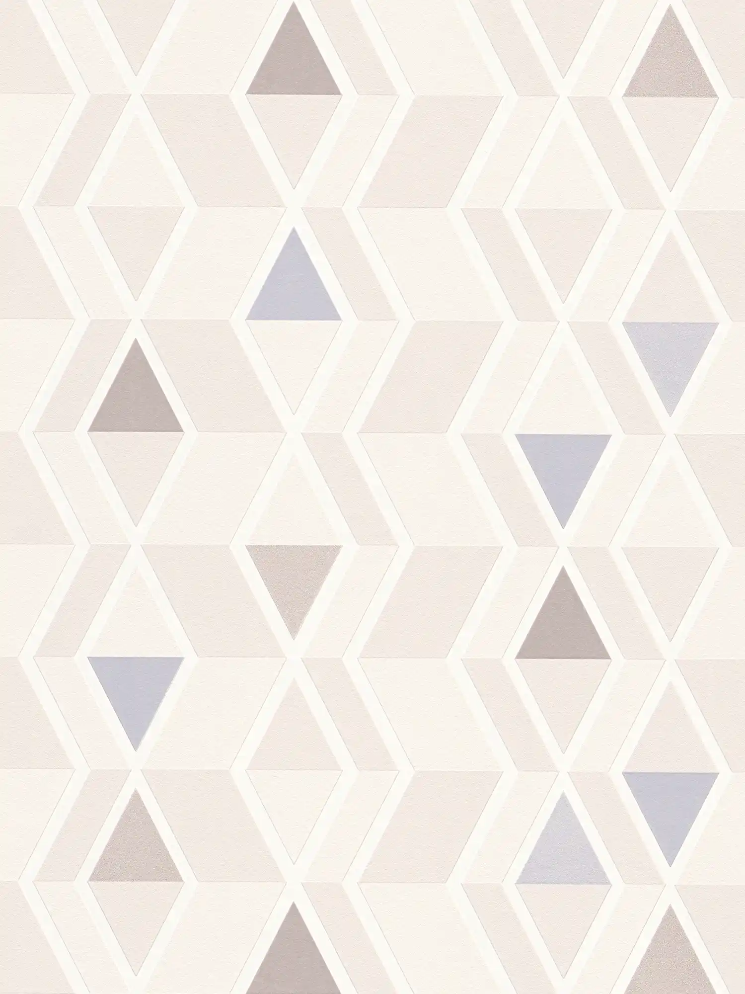         Retro design wallpaper with diamond pattern & 3D structure - beige
    
