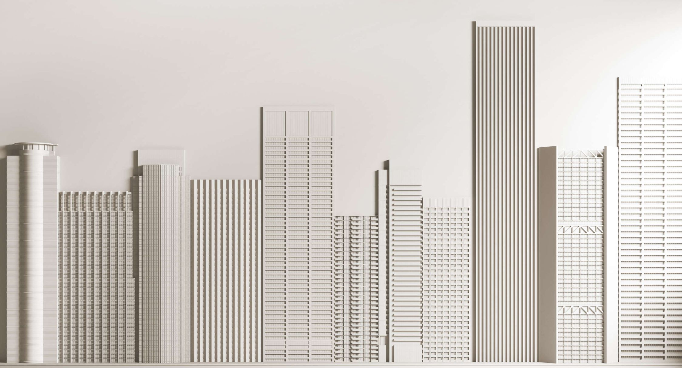             papier peint en papier panoramique »new skyline« - architecture avec gratte-ciel - intissé premium lisse et légèrement brillant
        