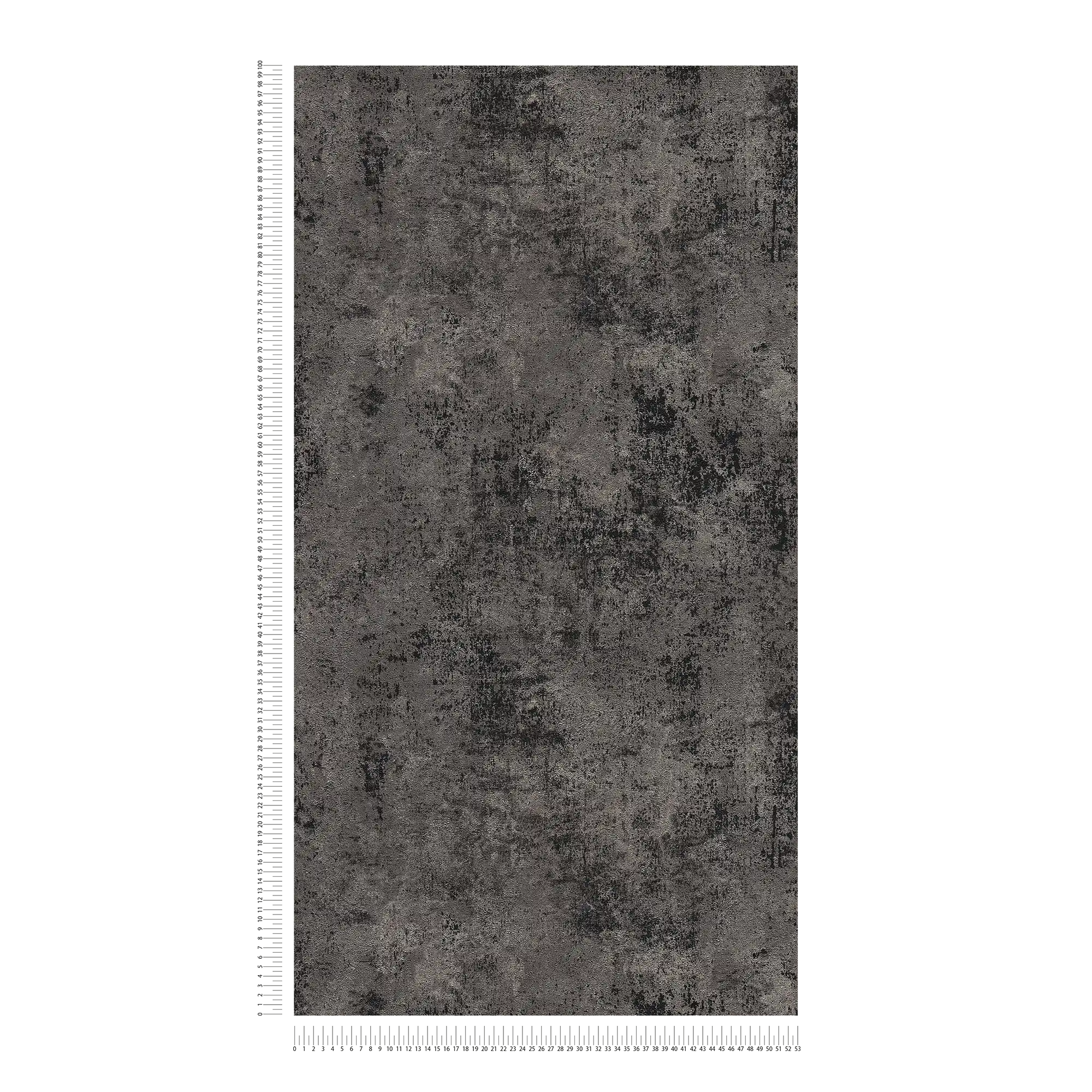             Papel pintado no tejido oscuro estructura rústica - negro, plata
        