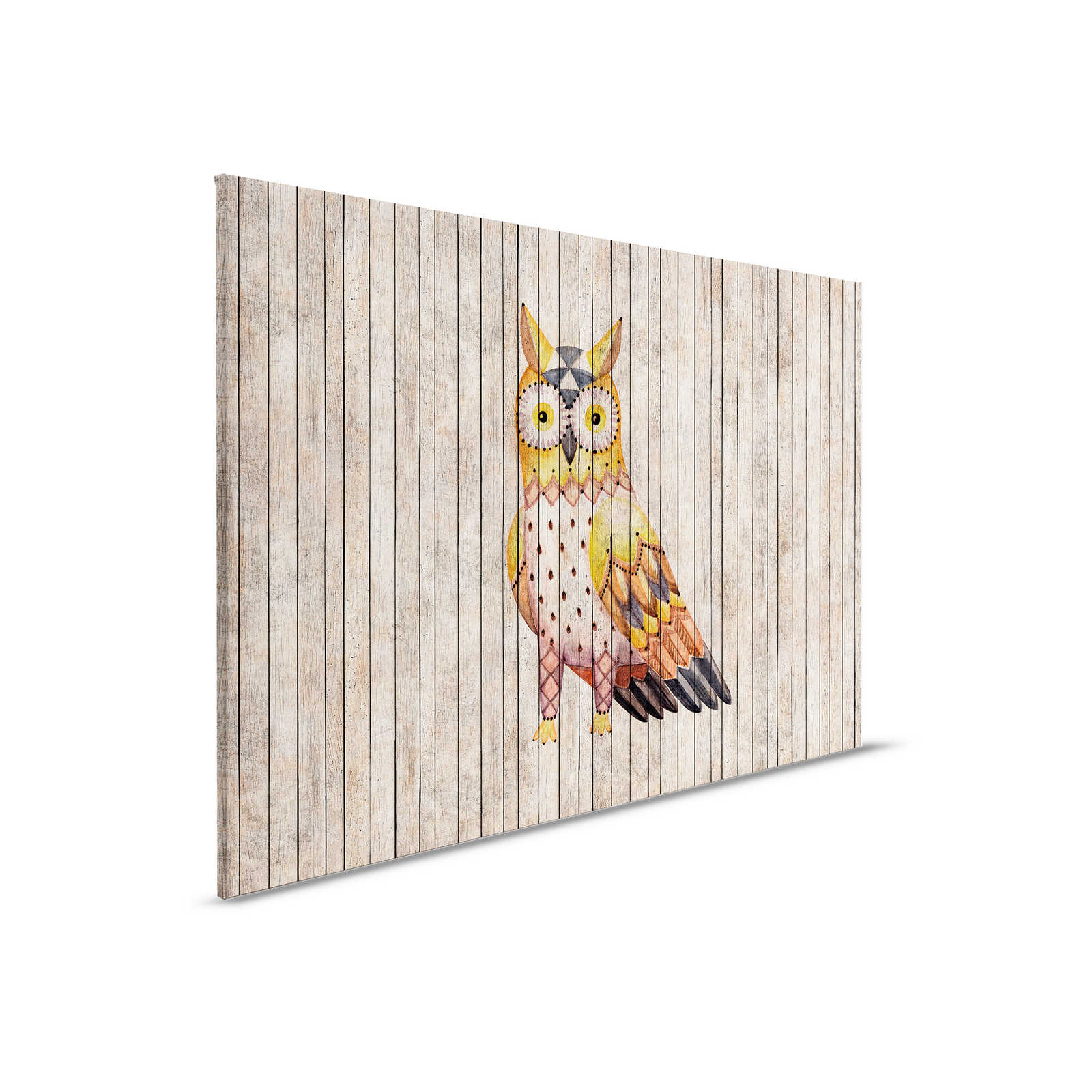         Fairy tale 1 - Wooden board wall with owl canvas picture - 0.90 m x 0.60 m
    