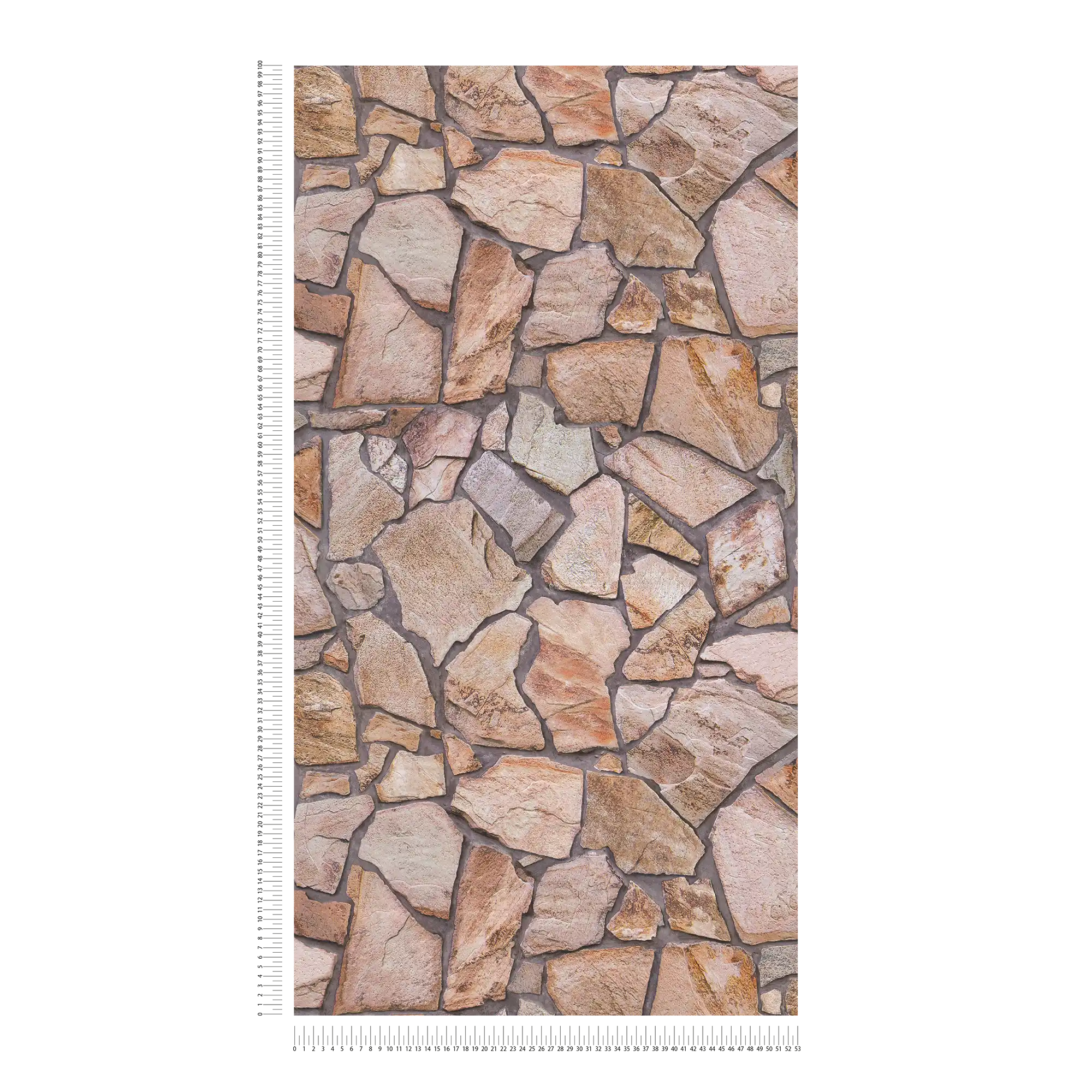            Carta da parati 3d pietra naturale dettagliata e rustica - marrone, beige, grigio
        