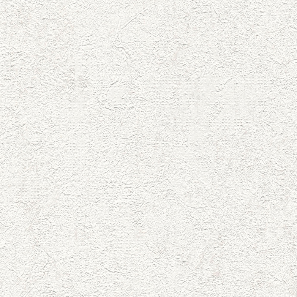             Carta da parati in gesso bianco crema con disegno usato - metallizzato, bianco
        